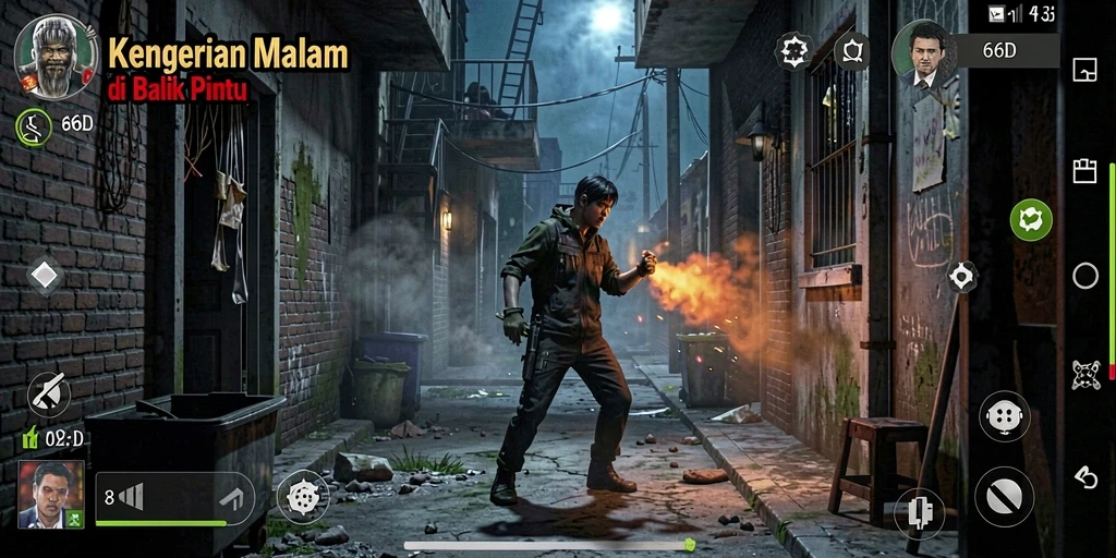 Gameplay menyeramkan 66D dengan suasana horor yang mencekam.