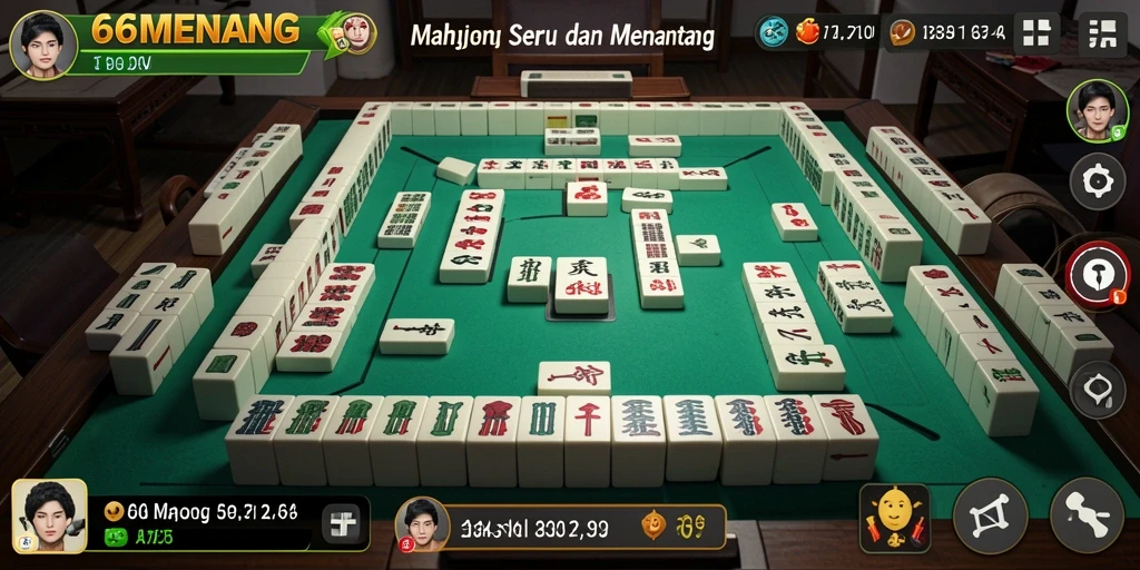 Gameplay Mahjong menarik di 66MENANG dengan desain ubin yang menawan.
