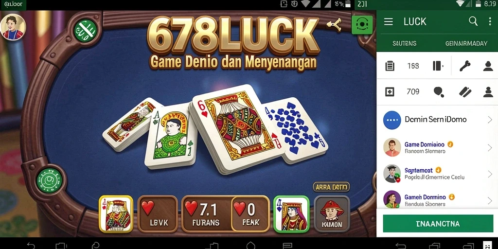 Tampilan utama gameplay 678LUCK yang menampilkan suasana Domino.