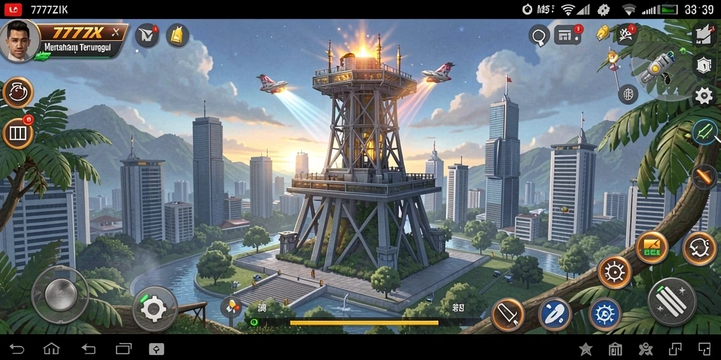 Gameplay seru di 777ZX dengan menara pertahanan yang strategis.