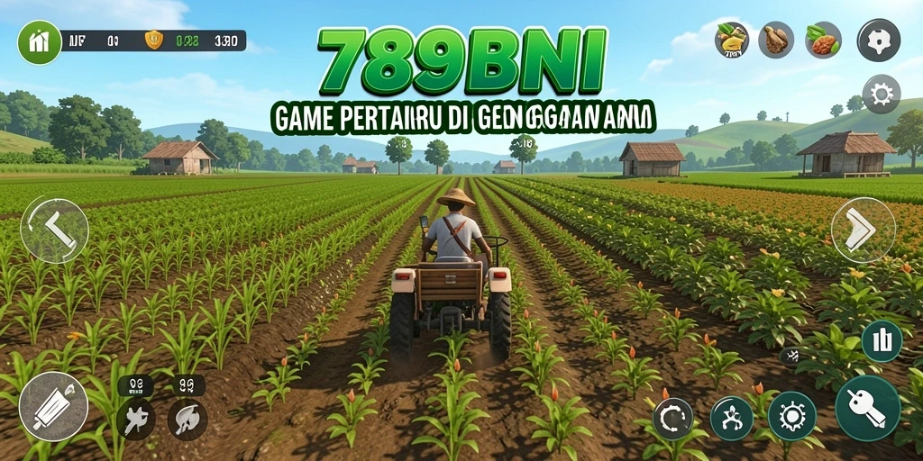Tampilan gameplay seru dari 789BNI yang menampilkan aktivitas bertani.