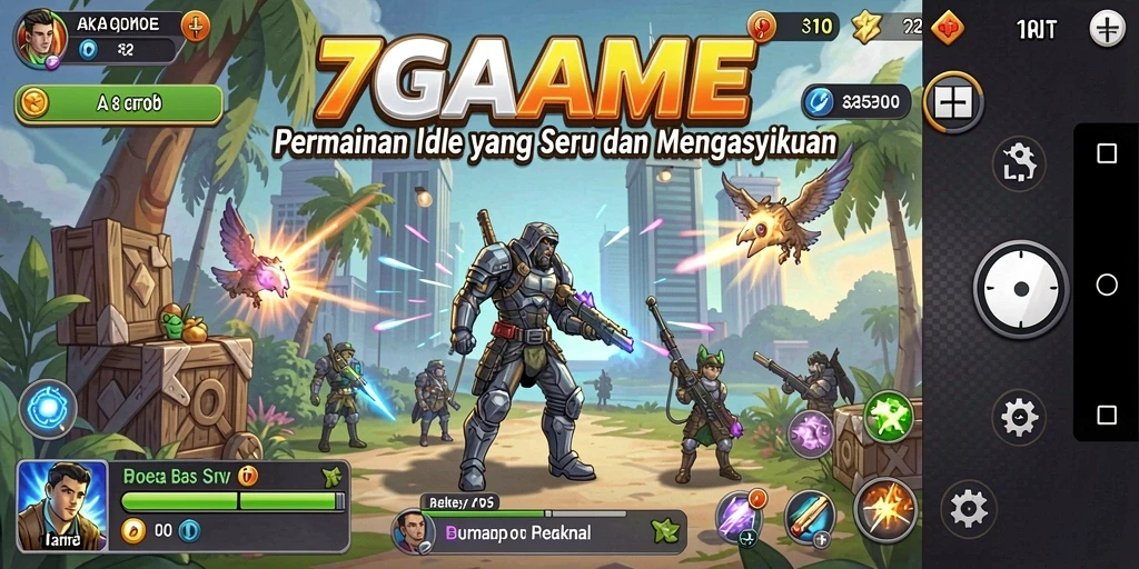 Tangkapan layar gameplay 7GAME yang menampilkan karakter dan aksi Idle.