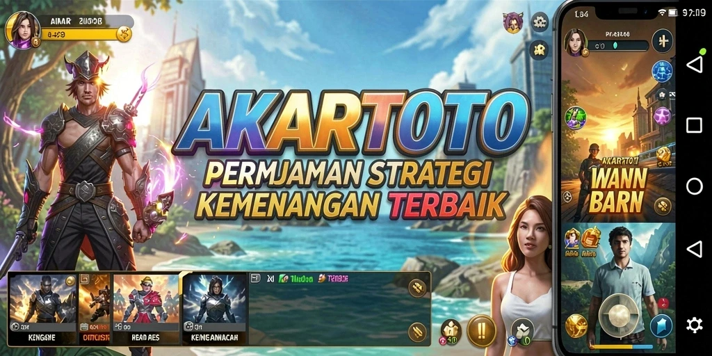 Tampilan gameplay AKARTOTO yang seru dan menantang di arena strategi.
