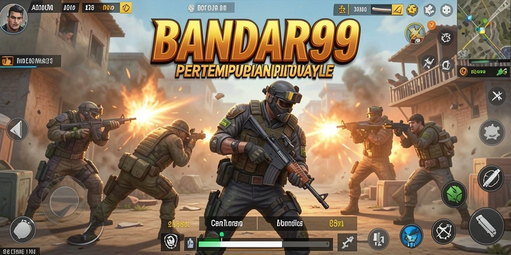 Tangkapan layar menampilkan gameplay intens BANDAR99 di arena Battle Royale.