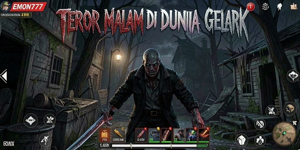 Tampilan gameplay menegangkan di dunia horor EMON777.