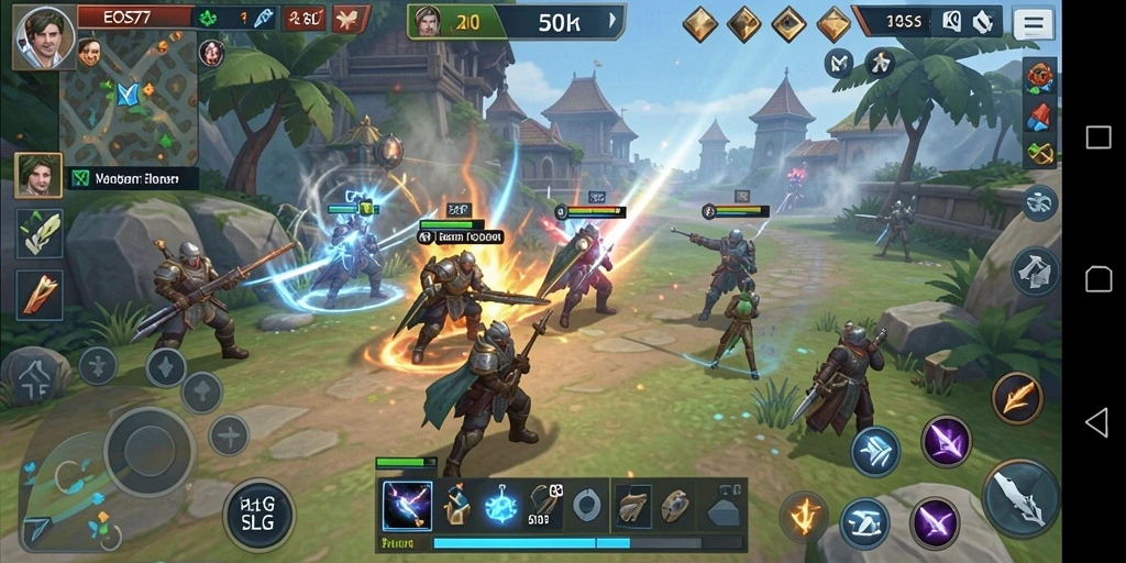 Tangkapan layar gameplay menarik dari EOS77 yang menggambarkan pertempuran strategis.