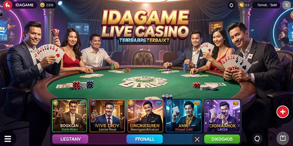 Tampilan gameplay Live Casino yang mendebarkan di IDAGAME.