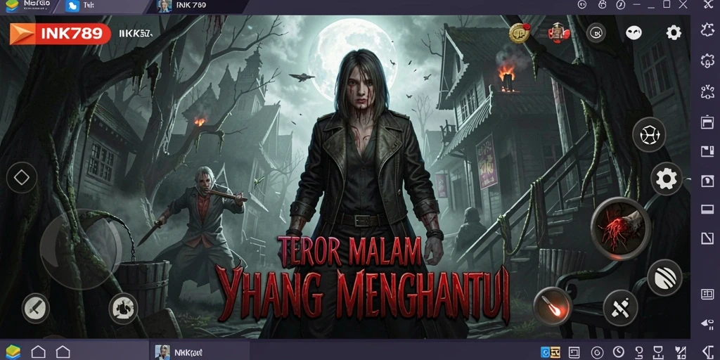 Screenshot gameplay HORROR INK789 menampilkan suasana yang menegangkan.