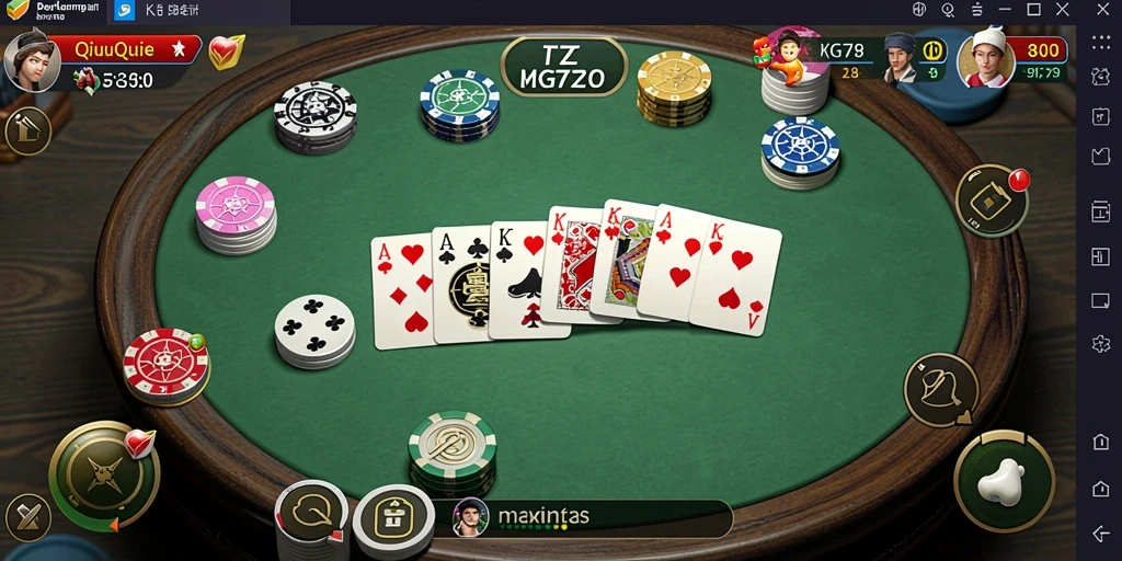 Tampilan gameplay seru di KG778 saat bertanding kartu QiuQiu.