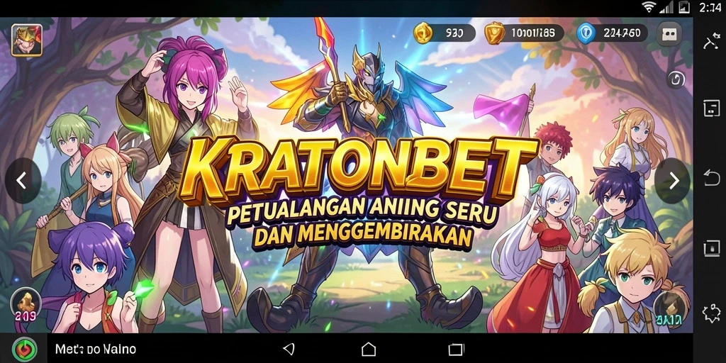 Screenshot KRATONBET menampilkan karakter anime dalam aksi petualangan.