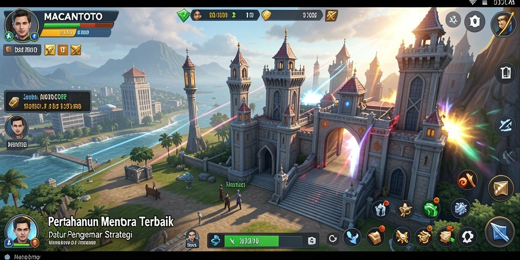 Tampilan gameplay MACANTOTO yang seru dalam strategi Tower Defense.