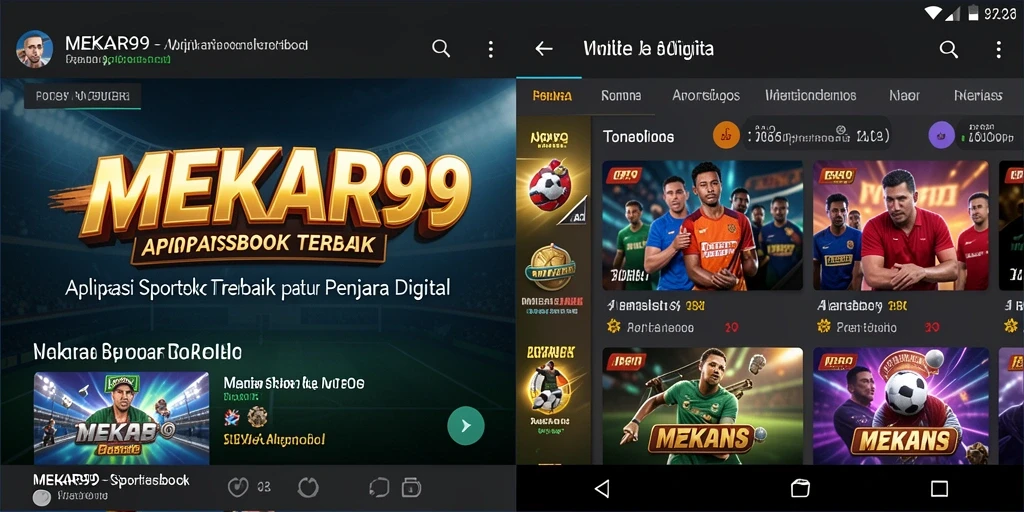 Tampilan gameplay Sportsbook MEKAR99 dengan berbagai opsi taruhan.