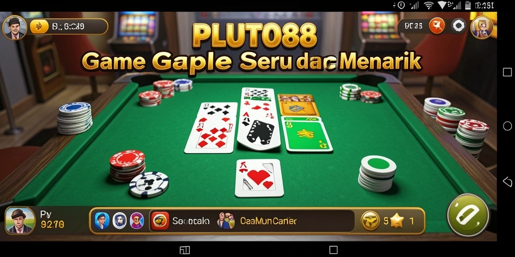 Gameplay seru Gaple dalam PLUTO88 yang menarik.