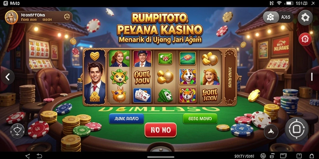 Tangkapan layar gameplay RUMPITOTO dengan grafis kasino yang memukau.