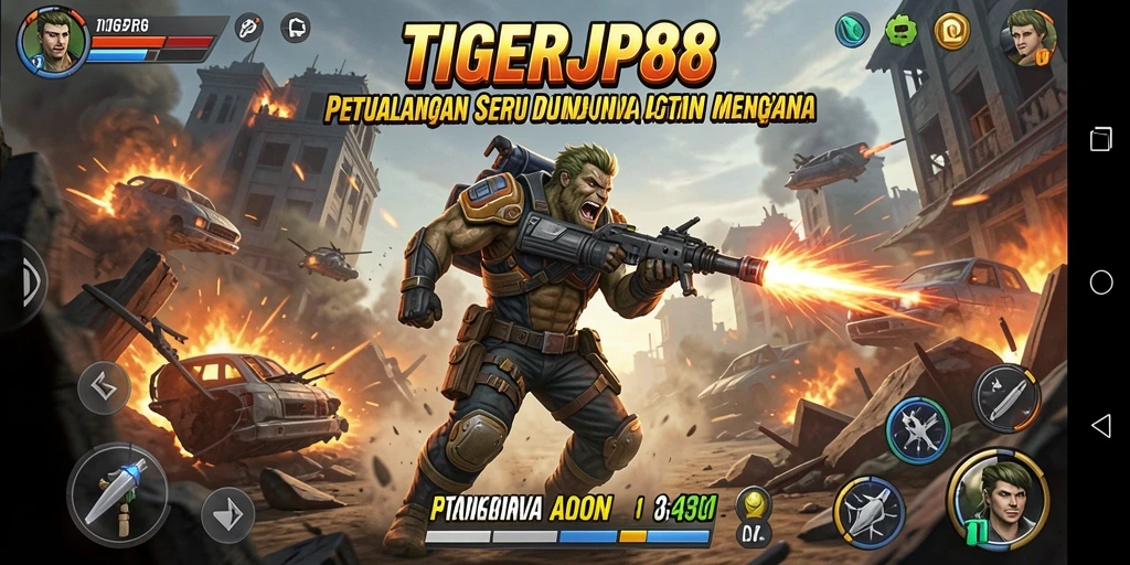 Screenshot gameplay TIGERJP88 yang memperlihatkan aksi seru karakter.