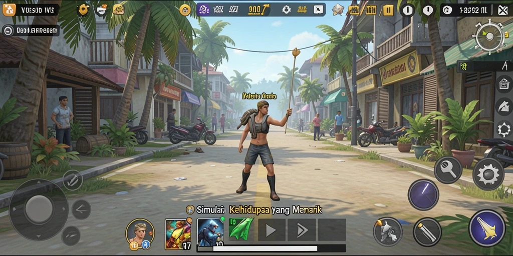 Tampilan gameplay menarik dari <strong>V07</strong> dengan simulasi dunia yang kaya.