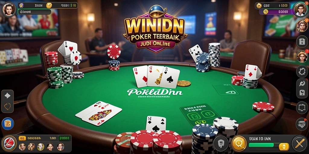 Screenshot gameplay WINIDN menampilkan aksi Poker yang mendebarkan.