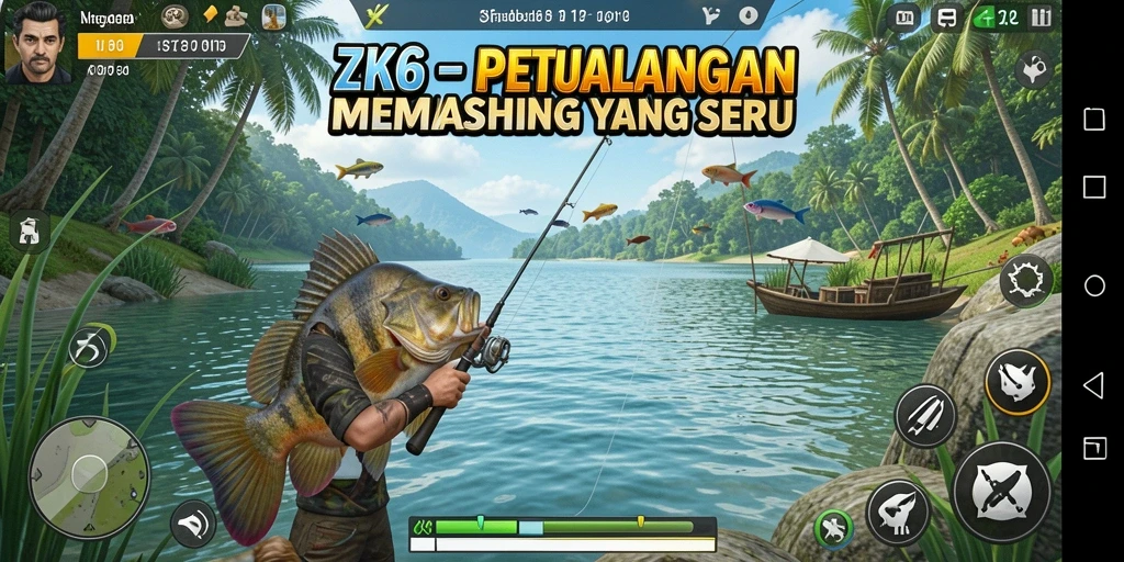 Gameplay memancing yang seru dan menantang di ZK6.